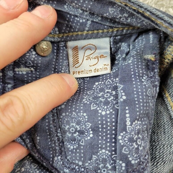 Paige Jeans Womens 27X30 Blue Straight Low Rise Dark Wash‎ Stretch Denim - Picture 11 of 14